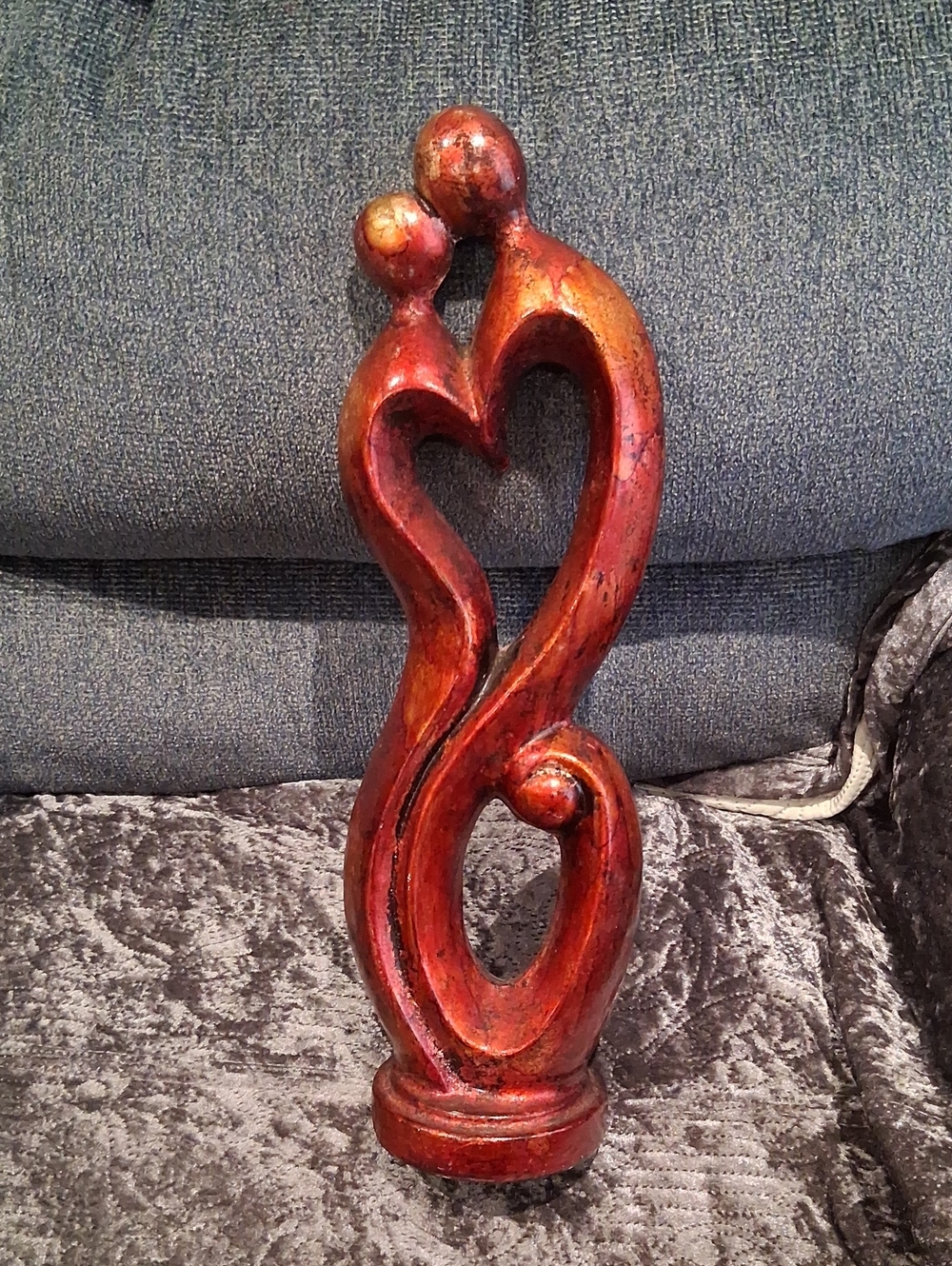 Abstract Red & Brown Couple Decor Sculpture